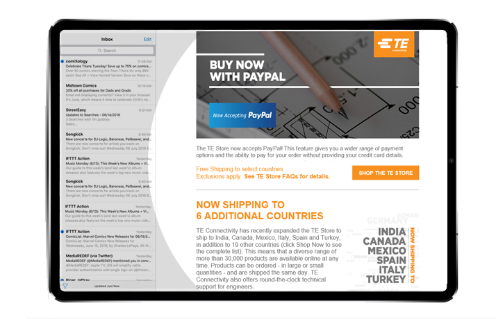 Newsletter Sponsorship Screenshot